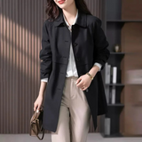 Sarah | Women’s Casual Button Front Long Trench Coat