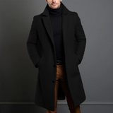 Jameson | Classic Long Overcoat with Lapel for Men