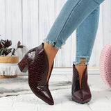 Natalie | Women's Stylish Reptile-Textured Ankle Boots