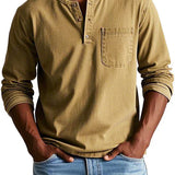 Ben | Men’s Casual Long Sleeve Henley Shirt