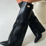 Emily | Women’s Leather Thigh-High Boots with Buckle