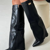 Emily | Women’s Leather Thigh-High Boots with Buckle