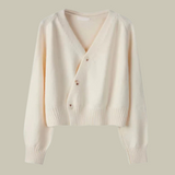 Harper | Women’s Cross Button V Neck Merino And Wool Sweaters