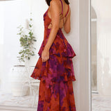 Maria | Women’s Elegant Floral Tiered Maxi Dress