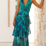 Maria | Women’s Elegant Floral Tiered Maxi Dress