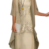 Ivy | Women Flowing Sheer Sleeve Midi Dress