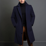 Jameson | Classic Long Overcoat with Lapel for Men