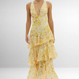 Maria | Women’s Elegant Floral Tiered Maxi Dress