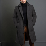 Jameson | Classic Long Overcoat with Lapel for Men