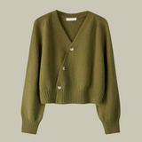 Harper | Women’s Cross Button V Neck Merino And Wool Sweaters