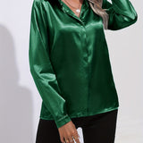 Sarah | Women’s Button Down Long Sleeve Satin Blouses