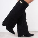 Emily | Women’s Leather Thigh-High Boots with Buckle