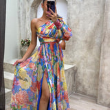 Millie | Women’s Elegant Floral Slit Maxi Dress