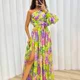 Millie | Women’s Elegant Floral Slit Maxi Dress