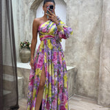 Millie | Women’s Elegant Floral Slit Maxi Dress