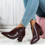 Natalie | Women's Stylish Reptile-Textured Ankle Boots