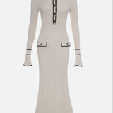 Delilah | Women’s Spring Ribbed Button Midi Dress