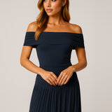 Isabel | Women Wedding Guest Pleated Maxi Dress