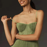 Sophia | Women’s Pleated Strappy Maxi Dress