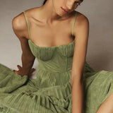 Sophia | Women’s Pleated Strappy Maxi Dress