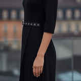 Bella | Women’s Spring Belted Long Sleeve Midi Dress