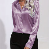 Sarah | Women’s Button Down Long Sleeve Satin Blouses
