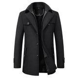 Michael | Men’s Elegant Winter Long Button Overcoat