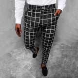 Daniel | Men's Tapered Grid Pattern Trousers