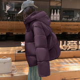 Black Hooded Down Puffer Jacket for Women | Stylish Winter Coat