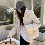 Black Hooded Down Puffer Jacket for Women | Stylish Winter Coat