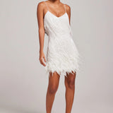 Margaret | Women’s Cocktail Dress with Fringe Feathers