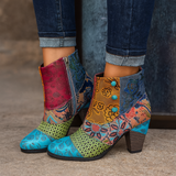Ella | Women's Floral-Patterned Heeled Boots