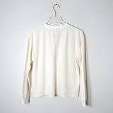 Cropped Long Sleeve T Shirt in Washed White | Women's Relaxed Fit Top in Hemp and Organic Cotton