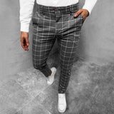 Daniel | Men's Tapered Grid Pattern Trousers