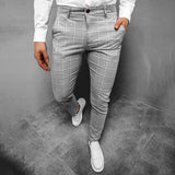 Daniel | Men's Tapered Grid Pattern Trousers