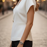 Demi | Women’s Spring Wrap Front V Neck Blouse