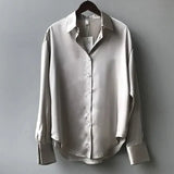 Stella | Women’s Long Sleeve Button Down Satin Blouses