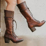 Beatrice | Women’s Vintage Lace-Up High Heel Boots