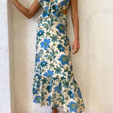 Bethany | Floral Elegant Ruffle Maxi Dress