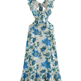Bethany | Floral Elegant Ruffle Maxi Dress