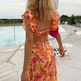 Bethany | Floral Elegant Ruffle Maxi Dress