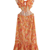 Bethany | Floral Elegant Ruffle Maxi Dress