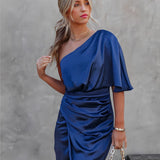 Ava | Women’s One Shoulder Wrap Midi Dress