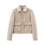 Emily | women’s zippered wool bomber jacket