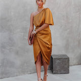 Ava | Women’s One Shoulder Wrap Midi Dress