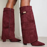 Maya | Women’s Leather Thigh-High Boots with Buckle