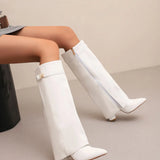 Maya | Women’s Leather Thigh-High Boots with Buckle