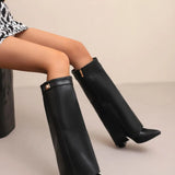 Maya | Women’s Leather Thigh-High Boots with Buckle
