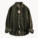 Zach | Men’s Casual Brown Corduroy Long Sleeve Shirt