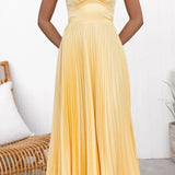 Samantha | Women’s Pleated V-Neck Maxi Dress
